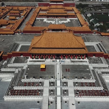 A drone gives an aerial view of the enormous Hengdian World Studios in Dongyang, Zhejiang province, eastern China. Photo: Thomas Yau