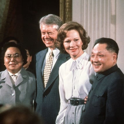 Deng Xiaoping (right), US First Lady Rosalynn Carter, US President Jimmy Carter and Deng's wife Cho Lin at the White House in January 1979. Photo: AFP