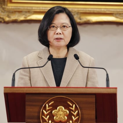 Taiwanese President Tsai Ing-wen delivers her new year’s address in Taipei on Wednesday. Photo: AP