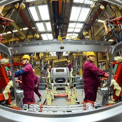 The Caixin Purchasing Managers’ Index dipped below 50.0 for the first time since May 2017 when December’s figures were released on Wednesday, showing manufacturing activities are contracting. Photo: Reuters