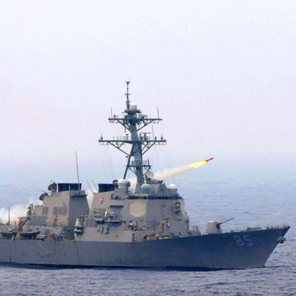 The guided-missile destroyer USS McCampbell - seen here firing a drone during a test of US Navy air defence systems - carried out a “freedom of navigation” operation near the Paracel Islands. Photo: US Navy