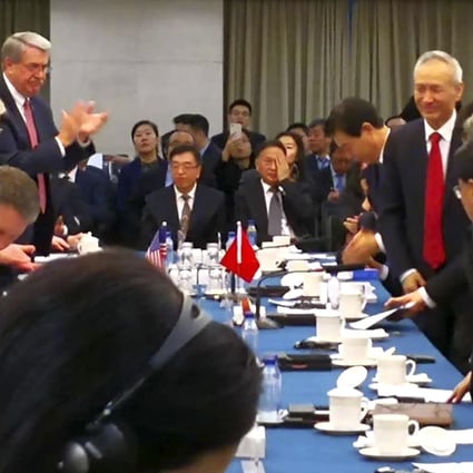 Vice-Premier Liu He pictured with the US delegation in a leaked picture. Photo: Handout