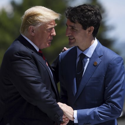 US President Donald Trump and Canada's Prime Minister Justin Trudeau have agreed to continue pressing Beijing to free two Canadian citizens. File photo: EPA