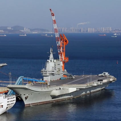 The Type 001A aircraft carrier has returned to Dalian after 13 days at sea. Photo: Weibo
