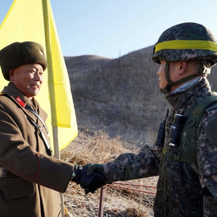 Troops from North and South Korea meet at the border. Photo: AP
