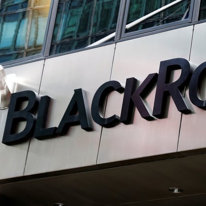 The BlackRock logo outside its offices in New York on October 17, 2016. Photo: REUTERS