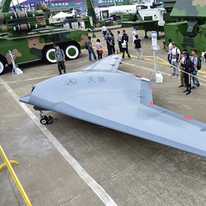 China’s new stealth drone, the Sky Hawk, went on display to the public at Airshow China in November. Photo: China Aerospace Science & Industry Corp