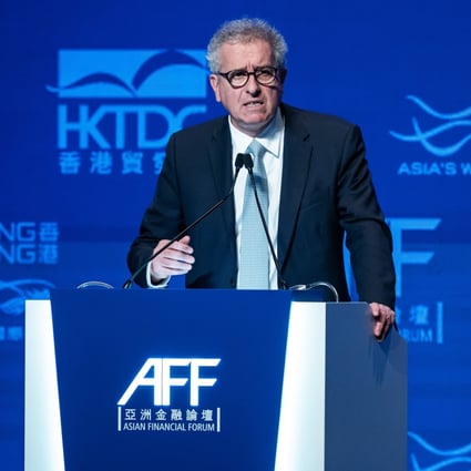 Pierre Gramegna, Luxembourg’s finance minister, speaks during the Asian Financial Forum in Hong Kong, on Monday. Photo: Bloomberg