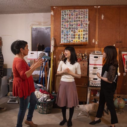 Filming an episode of Tidying Up With Marie Kondo.