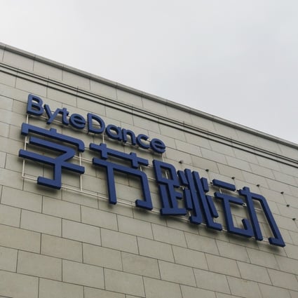 A new ByteDance sign is seen on the facade of the world’s most valuable technology start-up’s headquarters in Beijing. Photo: Reuters