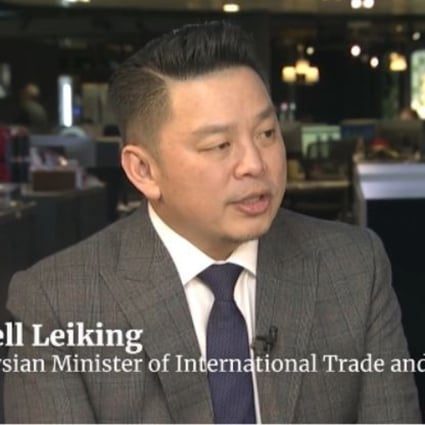 Malaysian trade minister Darell Leiking. Photo: SCMP