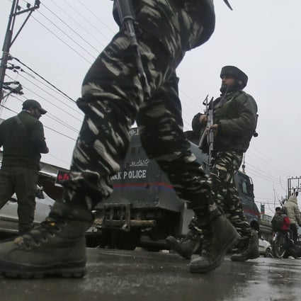 Indian paramilitary soldiers in Srinagar. Photo: AP