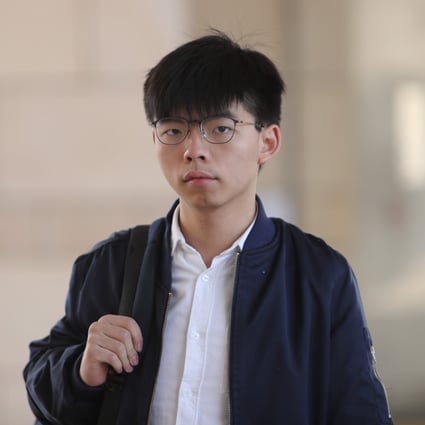 Joshua Wong arrives at West Kowloon law courts. Photo: Winson Wong