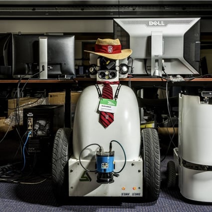 JackRabbot 1, a Segway platform mobile robot, in Stanford University’s AI Lab. Picture: Christie Hemm Klok