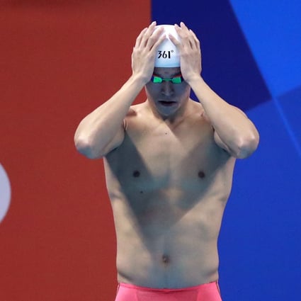 China's Sun Yang prepares to swim in the men's 1,500m freestyle final during the 2018 Asian Games. Photo: AP