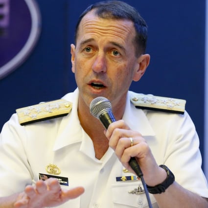 Admiral John Richardson, the US chief of naval operations, spoke at Washington’s Brookings Institute. Photo: AP