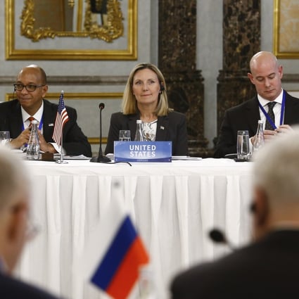 US undersecretary of state Andrea Thompson (centre) says she “cannot overemphasise the value of transparency”. Photo: EPA-EFE