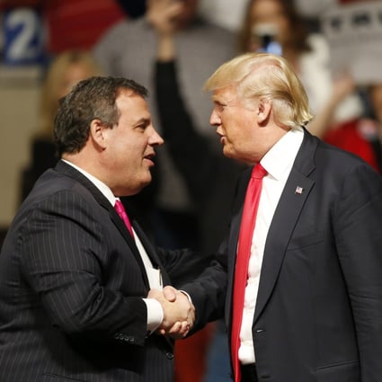 Former New Jersey governor Chris Christie with US President Donald Trump. Photo: AP