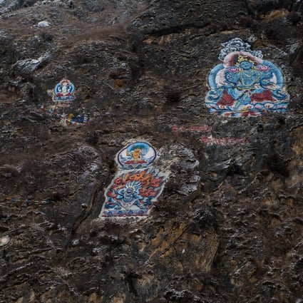 The beautiful carved mani stones on Guoda mountain are one of Kangding’s stand-out landmarks. Photo: Paul Ratje