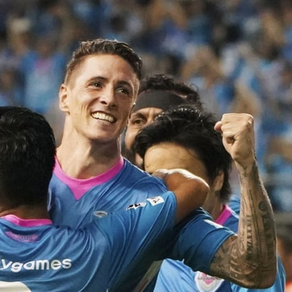 Fernando Torres of Sagan Tosu celebrating after scoring. Photo: Kyodo