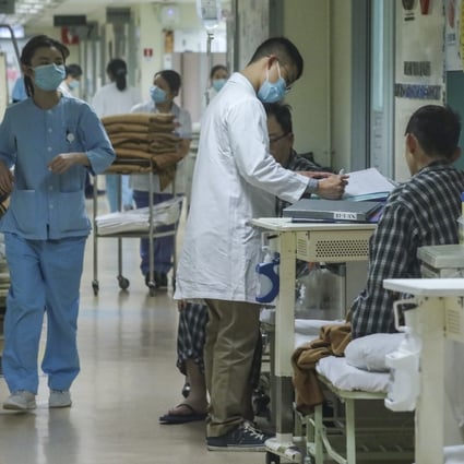Medical staff at work at Kwong Wah Hospital in Yau Ma Tei amid the winter flu outbreak in January. The city’s public hospitals have seen occupancy rates of over 100 per cent. Photo: Nora Tam