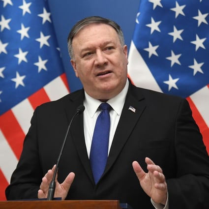 US Secretary of State Mike Pompeo addresses a press conference in Budapest on Monday. Photo: AFP