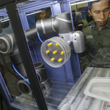 A robotic arm for detecting drugs is being tested at Pik Uk Prison in Clear Water Bay. Photo: Dickson Lee