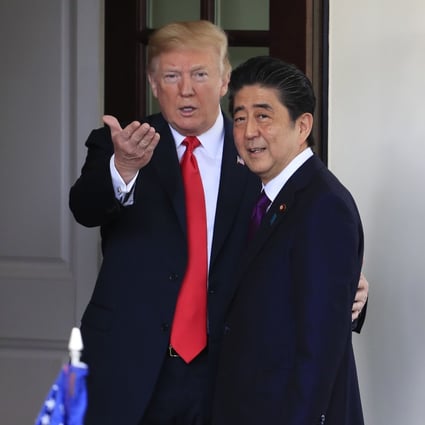 US President Donald Trump and Japan’s Prime Minister Shinzo Abe at the White House in Washington in June, 2018. Photo: AP