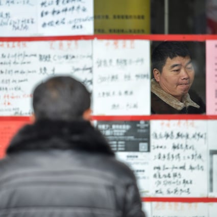 A job market in Jiaxing, in China’s eastern Zhejiang province. Among the searches in 2018, most queries for ‘unemployment’ were concentrated in coastal provinces led by Guangdong, Jiangsu and Zhejiang. Photo: Reuters