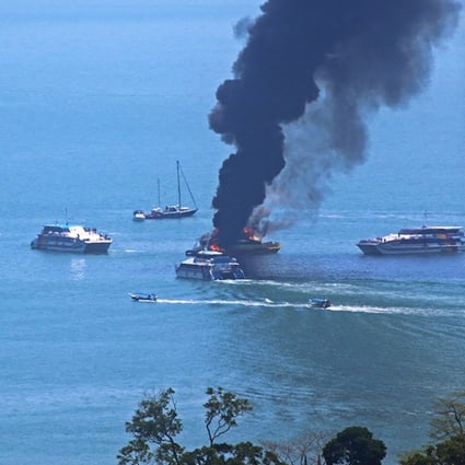 The ferry caught fire with 52 passengers on board. Photo: Gordon Smith