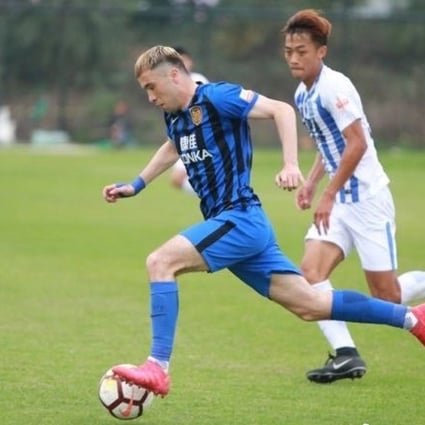Erfan Hezim, a Uygur soccer player, has returned to his club for training after being released from an internment camp. Photo: Jiangsu Suning FC