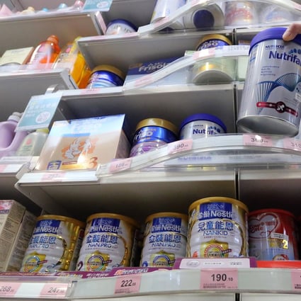 Baby milk formula on sale in Hong Kong. Photo: SCMP