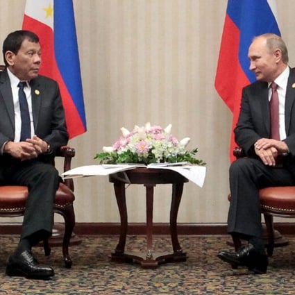 Mirror image: Rodrigo Duterte and Vladimir Putin. Photo: AFP
