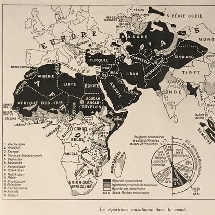 The Muslim distribution in the world, circa 1940.