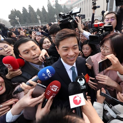 Baidu chief executive Robin Li Yanhong speaks to the media as he arrives for the opening session of the Chinese People's Political Consultative Conference at the Great Hall of the People in Beijing on March 3, 2019. Li is a CPPCC delegate. Photo: Reuters