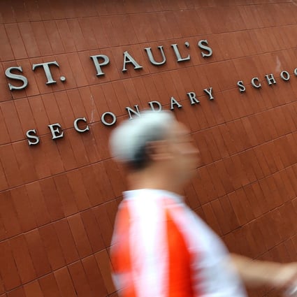 Pupils had been taking photos at the school gate on their last day before exams. Photo: SCMP