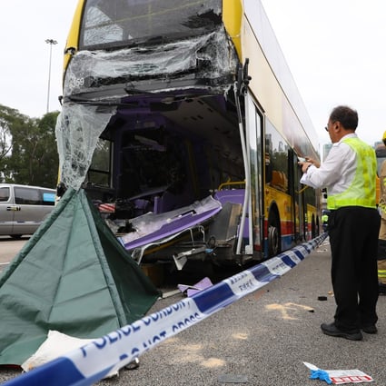 The crash happened on the West Kowloon Highway. Photo: Edmond So