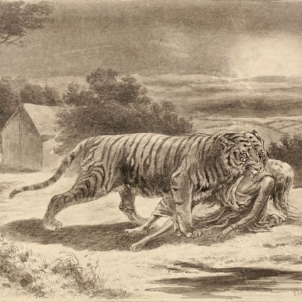 Undated vintage artwork of the Champawat tiger.