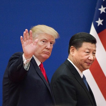 US President Donald Trump and China's President Xi Jinping leave a business leaders event in Beijing in 2017. The US trade deficit with China hit a record for the second straight year under the president’s watch. File photo: AFP
