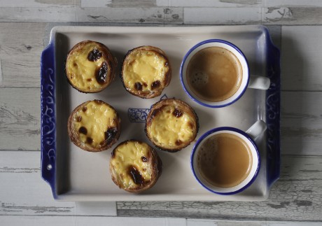 Macanese-style Portuguese egg tarts. Photo: Jonathan Wong