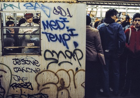 Graffiti covers a a subway train in New York in 1980. Photo: Getty Images