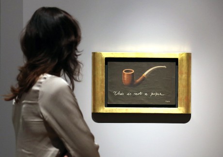Rene Magritte’s The Treachery of Images, on display at Germany’s Schirn Kunsthalle, in 2017. Since the early 20th century, word art has been used to question norms and subvert conventions. Photo: Getty Images