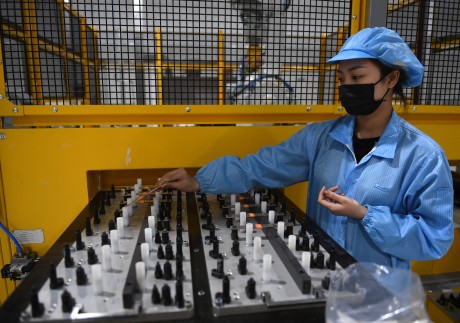 Electric car batteries are assembled at a plant in Haiphong, Vietnam. Photo: AFP
