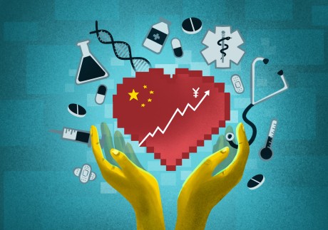 Chinese people are investing more in their health and living longer, leading to greater medical expenses that strain the welfare system while boosting consumption and vitality. Illustration: Davies Christian Surya