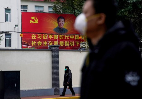 A portrait of Chinese President Xi Jinping on a street in Shanghai. Photo: Reuters