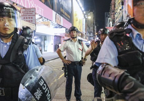 Assistant commissioner Rupert Dover in Mong Kok after a march against the extradition bill last July. Photo: Dickson Lee