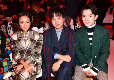 Yoyo Cao (left) and Tao Liang (centre) attend the Gucci show during Milan Fashion Week spring/summer 2020, in September 2019. Photo: Getty Images