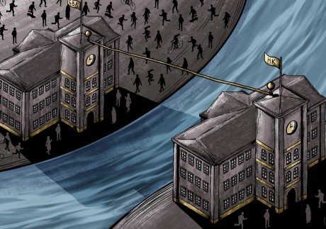 Many Hong Kong universities are setting up campuses in the Greater Bay Area. Illustration: Lau Ka-kuen