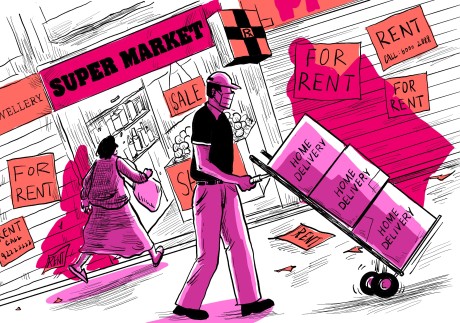 Hong Kong shops selling low-priced fashion, masks, gadgets take over units left vacant in prime retail areas. Illustration: Brian Wang