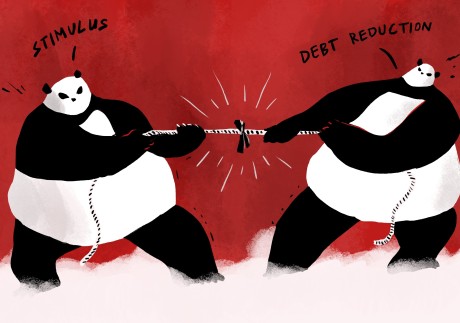 Beijing must decide whether further stimulus measures are worth the financial risk, as domestic debt mounts. Illustration: Brian Wang